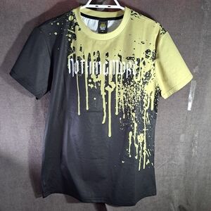 Goldset Merch Nothing More Carnal Gold Paint Dripping Black Graphic Tee NWOT L